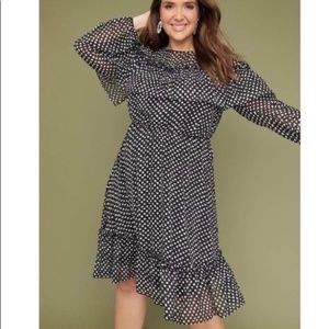 NWT Lane Bryant 28W polka dot ruffle dress